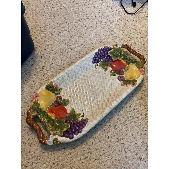 Style Eyes by Baum Bros. Cornucopia Collection Platter 10x20 Handle Fruit Servin - Picture 8 of 16